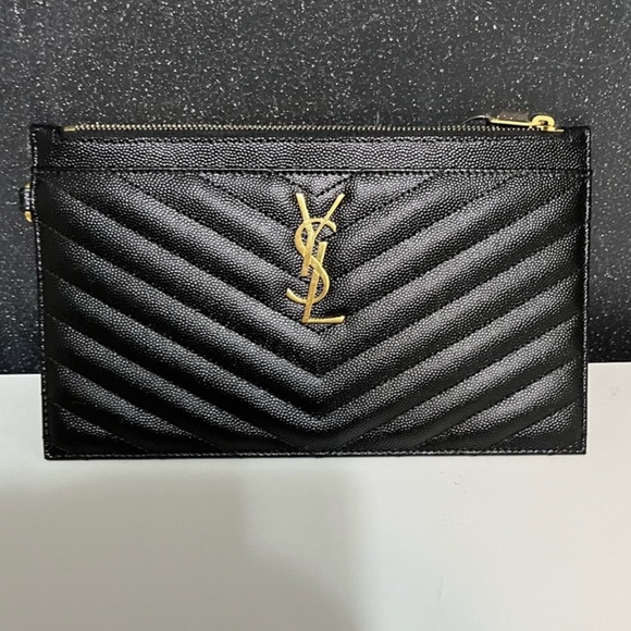 YSL Saint Laurent Monogram Matelassé Cassandra Leather Pouch - Picture 2 of 7